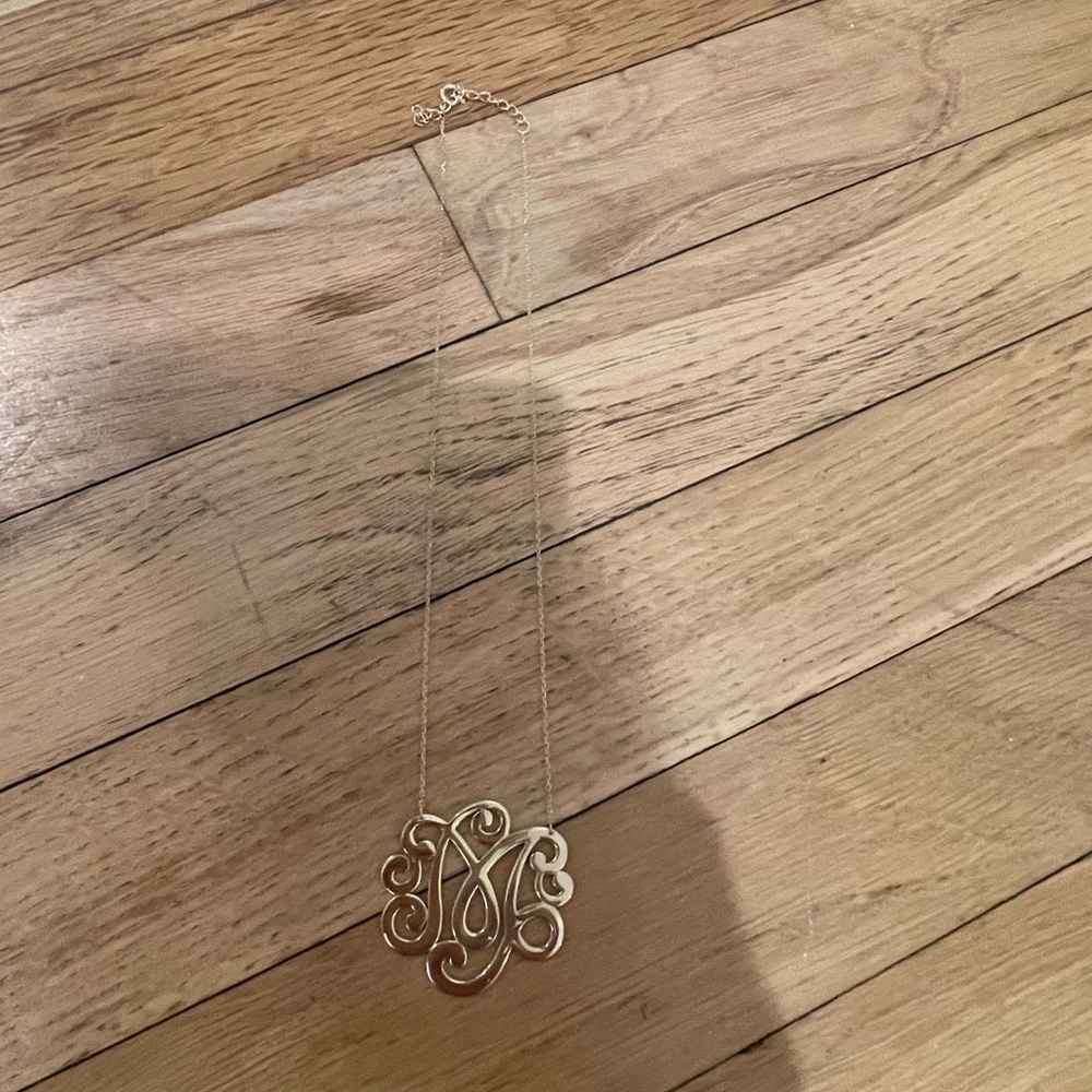 Script M necklace